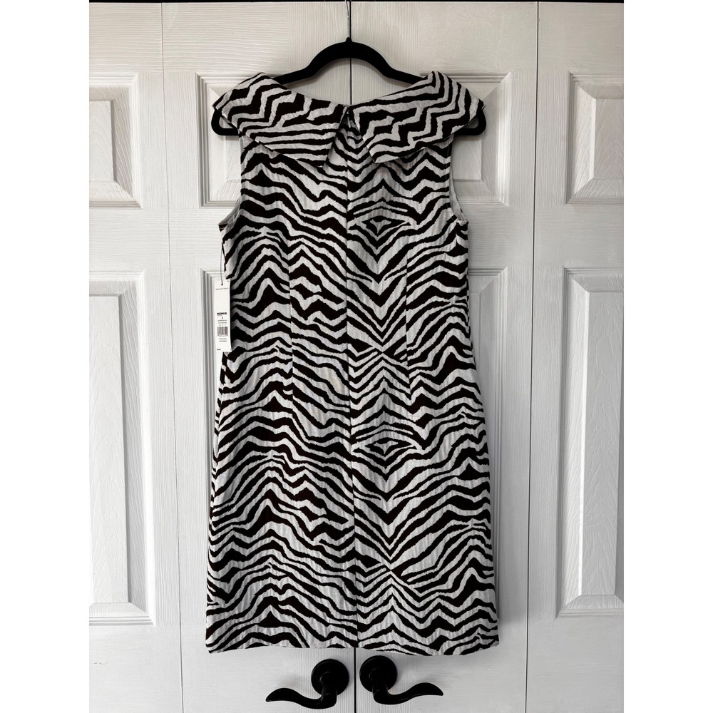 Dana Buchman Ibiza Breeze Zebra Print Sheath Dress Brown White Size 8 NWT - Picture 5 of 14